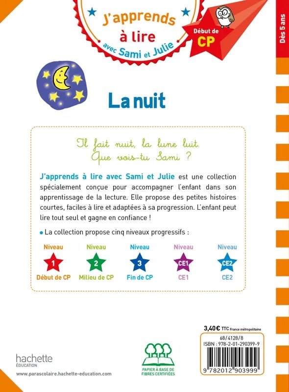 Sami et Julie: La nuit - French Children's Book | Ages 6+ (début de CP) - Will et Max Books