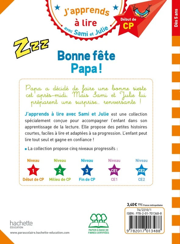 Sami et Julie: Bonne fête Papa - French Children's Book | Ages 6+ (début de CP) - Will et Max Books