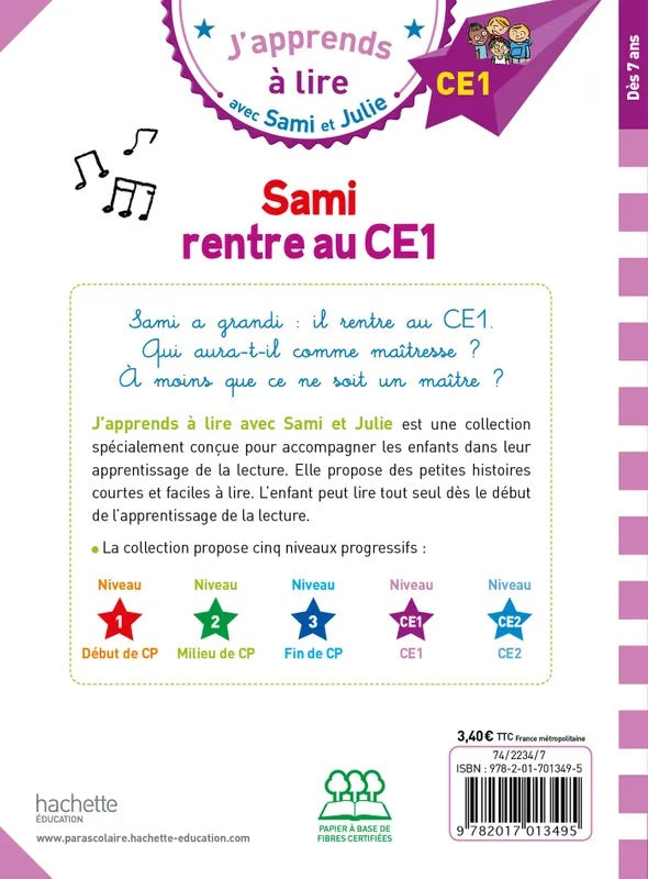 Sami et Julie: Sami rentre au CE1 - French Children's Book | Ages 6-8 (CE1) - Will et Max Books