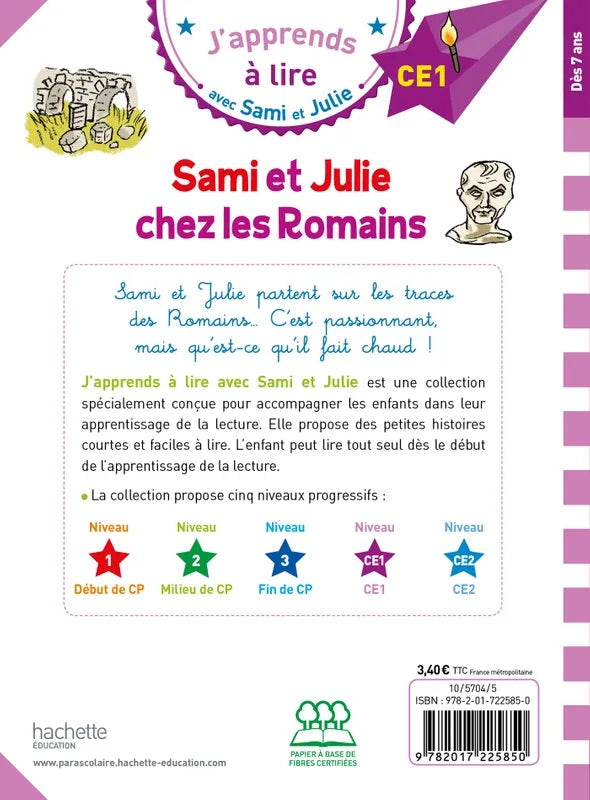 Sami et Julie chez les Romains - French Children's Book | Ages 6-8 (CE1) - Will et Max Books