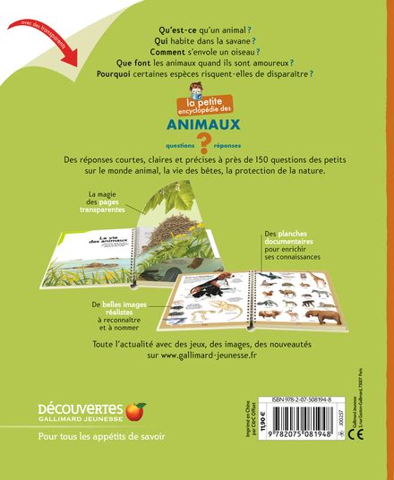La petite encyclopédie des animaux – French Children’s Book | Ages 3-6 (PS–MS) - Will et Max Books