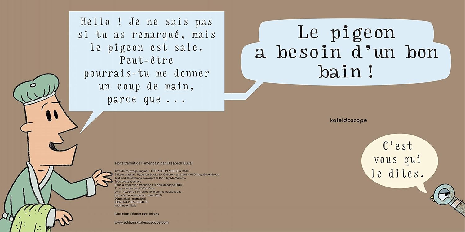 Pigeon a besoin d'un bon bain (Le) - French Children's Book | Ages 4-8 (CP-CE1) - Will et Max Books